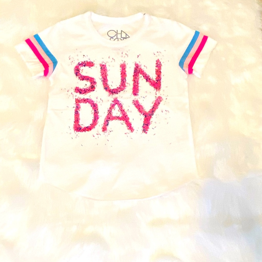 Girls Chaser “Sunday” T-Shirt! Size 8! NWOT! Super Cute!!!!💕